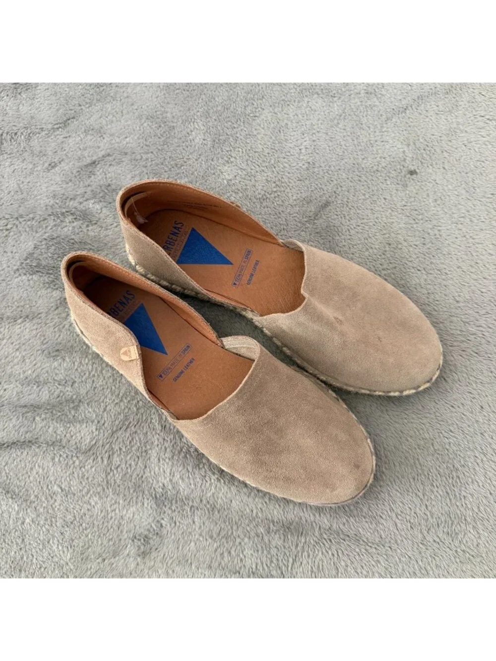 Verbenas Suede Carmen Espadrille Shoes Slip On Beige Womens 40 US 9